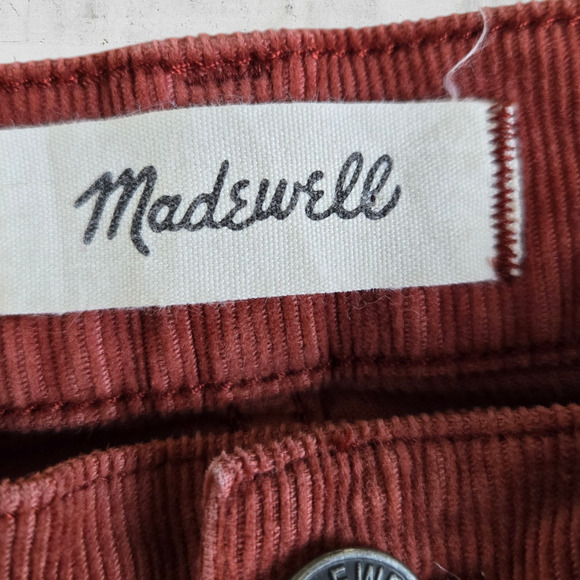 Madewell Terracotta Corduroy Cropped Cali Demi Boot Cut Flare Jeans Size 24 - Picture 5 of 10